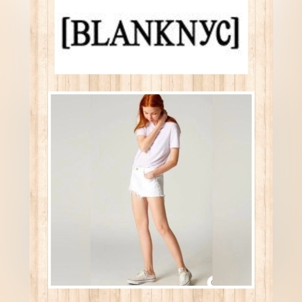 Blank NYC Crisp White Denim Cut Off Shorts
